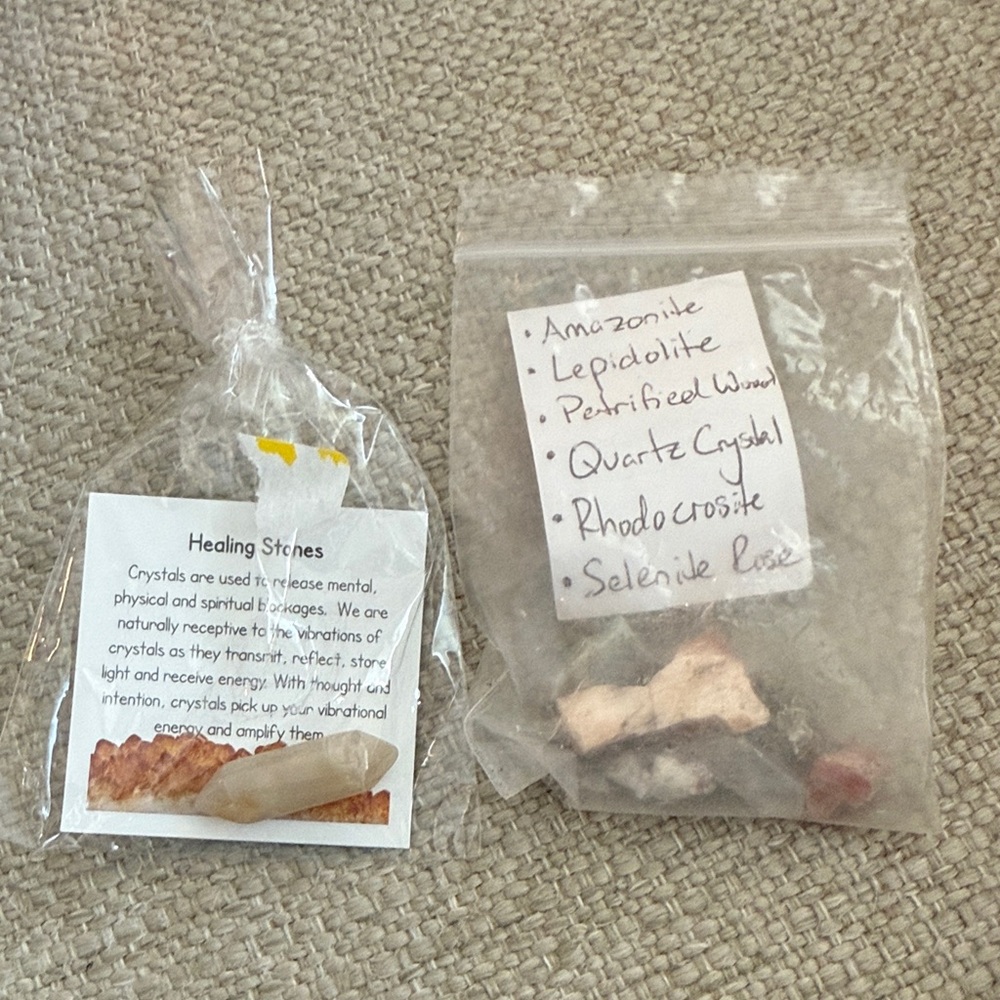 NEW. Healing Stones Set with Amazonite and Quartz